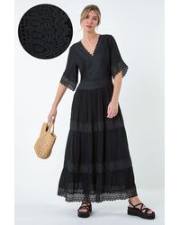 D.u.s.k - Tiered Lace Detail Maxi Dress - Lyst
