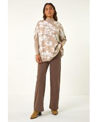 Roman - Floral Mono Print Knit Jumper - Lyst