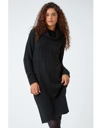 Roman - Roll Neck Knitted Jumper Dress - Lyst