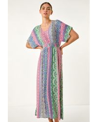 Roman - Boho Stripe Maxi Dress - Lyst