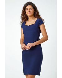 Roman - Sweetheart Neck Fitted Stretch Bodycon Dress - Lyst