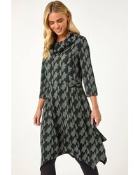 Roman Petite - Abstract Print Hanky Hem Stretch Dress - Lyst