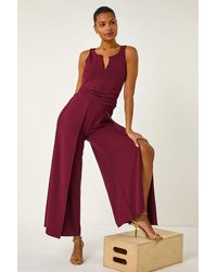 Roman - Ruched Front Full Length Jumpsuit - Lyst