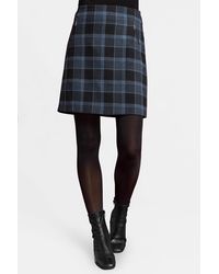 Roman - Check Print Zip Pocket A Line Skirt - Lyst