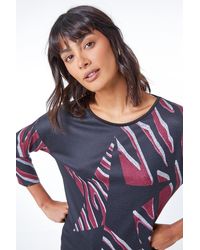 Roman - Star Print Stretch Jersey Top - Lyst