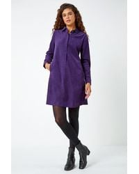 Roman - Corduroy Tunic Shirt Dress - Lyst