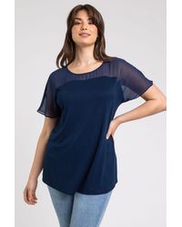 Roman Curve - Mesh Yoke Jersey Top - Lyst