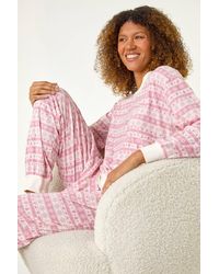 Roman - Fairisle Twosie Pyjama Set - Lyst