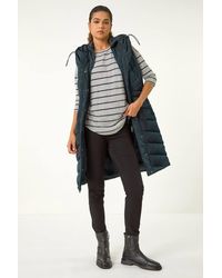 Roman - Chevron Quilted Hooded Gilet - Lyst