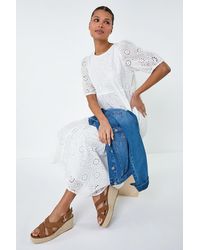 Lilly-and-Hope - Cotton Broderie Tiered Dress - Lyst