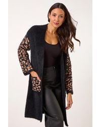 Roman - Animal Print Jacquard Cardigan - Lyst