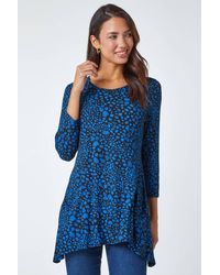 Roman - Spot Print Stretch Swing Top - Lyst