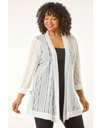 Roman Curve - Crochet Knit Cardigan - Lyst