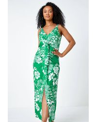 Roman Petite - Floral Knot Stretch Maxi Dress - Lyst