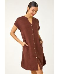 Roman - Linen Mix Shift Dress - Lyst