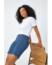 Roman Petite - Turned Hem Elastic Waist Shorts - Lyst