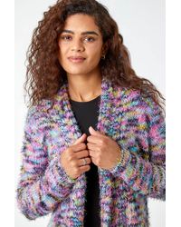 Roman - Fluffy Longline Cosy Cardigan - Lyst