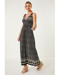 Roman Petite - Palm Print Border Maxi Dress - Lyst