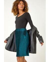 Roman - Shimmer Velvet Skirt - Lyst