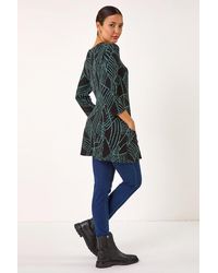Roman - Abstract Print Pocket Detail Tunic - Lyst