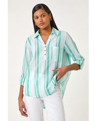 Roman - Stripe Collar V-Neck Shirt - Lyst