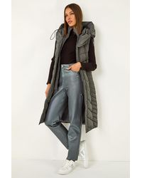 Roman - Chevron Quilted Hooded Gilet - Lyst