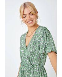 D.u.s.k - Ditsy Floral Print Peplum Top - Lyst