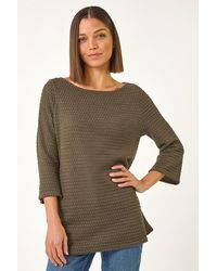 Roman - Crochet Knit Tunic Stretch Top - Lyst