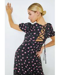 D.u.s.k - Ditsy Floral Print Lace Back Midi Dress - Lyst