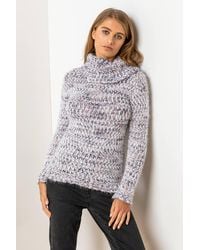 Roman - Fluffy Yarn Cowl Neck Jumper - Lyst