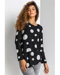 Roman - Spot Print Layered Asymmetric Tunic Top - Lyst