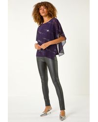 Roman - Sequin Asymmetric Overlay Top - Lyst