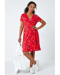 Roman - Originals Petite Floral Stretch Wrap Dress - Lyst