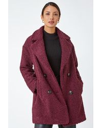 Roman - Faux Fur Longline Teddy Coat - Lyst