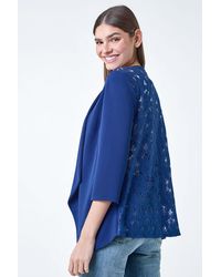 Roman - 3/4 Sleeve Lace Back Waterfall Jacket - Lyst