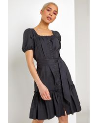 D.u.s.k - Fashion Puff Sleeve Tiered Square Neck Dress - Lyst