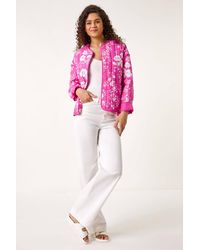 Roman - Floral Print Cotton Jacket - Lyst