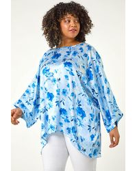 Roman Curve - Floral Print Tunic Top - Lyst