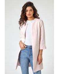Roman - 3/4 Sleeve Textured Longline Jacket - Lyst