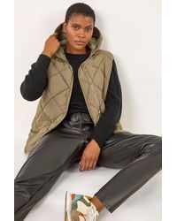 Roman - Hooded Quilt Gilet - Lyst