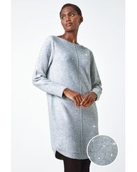Roman - Sequin Embellished Stretch Jumper Dress - Lyst