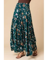 Roman - Floral Shirred Waist Maxi Skirt - Lyst