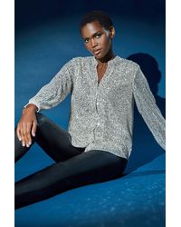 Roman - Embellished Sequin Stretch Blouse - Lyst