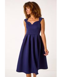 Roman - Sweetheart Neck Premium Stretch Skater Dress - Lyst