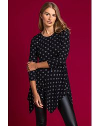 Roman - Shimmer Spot Hanky Hem Tunic Top - Lyst