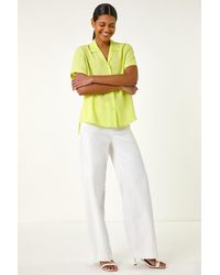 Roman - Collared Short Sleeve Blouse - Lyst
