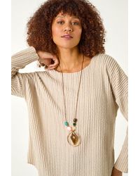 Roman - Textured Relaxed Necklace Tunic Top - Lyst