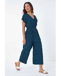 Roman - Metallic Foil Print Stretch Jumpsuit - Lyst