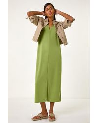 Roman - Soft Pique Stretch Midi Dress - Lyst