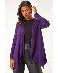 Roman - Waterfall Front Jersey Knit Cardigan - Lyst